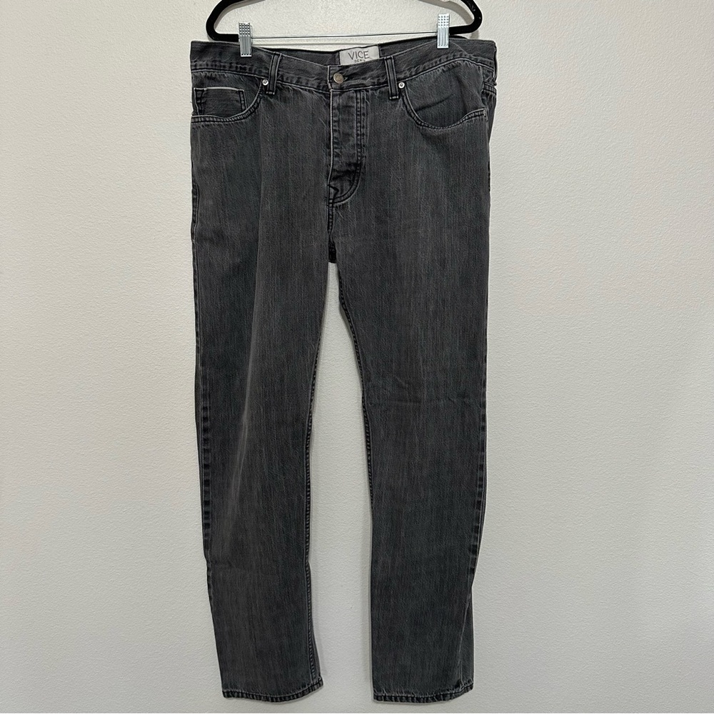 REVICE Men's Straight Jeans - Charcoal Gray